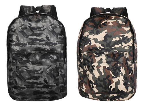 Mochila Urbana Camuflada Simil Militar