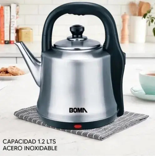 Jarra Tetera Electrica Boma Ace Inox 1.2l 1500w Automatica Plateado