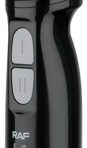 Mixer Raf Negro 4 En 1 Acero Inoxidable Picador Batidor Vaso Medidor