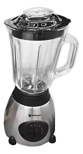 Licuadora 2 En 1 Jarra Vidrio + Molinillo Hoffman 800w 1.5lt Transparente