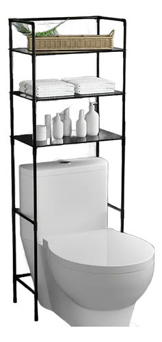 Mueble Organizador Water Inodoro De Metal Baño 3 Estantes