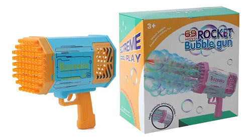 Pistola De Burbujas X69 Recargable Burbujero Niños Juguete Naranja