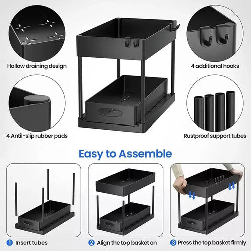 Organizador Deslizante Almacenamiento Orden Cocina Baño