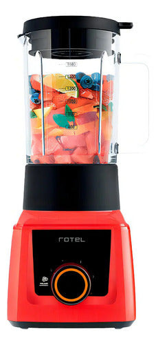 Licuadora Rotel 72774 1000w 2.3l Vaso Vidrio 4 Velocidades Roja Rojo