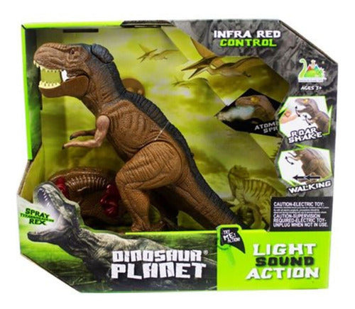 Dinosaurio Con Control Remoto Luz Y Sonido