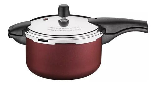 Olla Presión Tramontina Aluminio Y Teflón 6 Lts Color Rojo