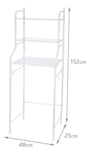 Estantería Baño Arriba Inodoro Aluminio Blanco Homey 3 Estantes