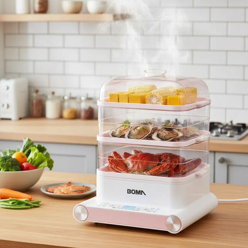 Vaporera Eléctrica Boma 3 Pisos Cocina Vapor