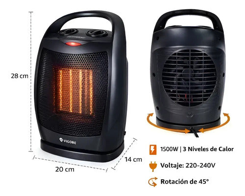 Calentador Calefactor Estufa Eléctrica Oscilante 1500w