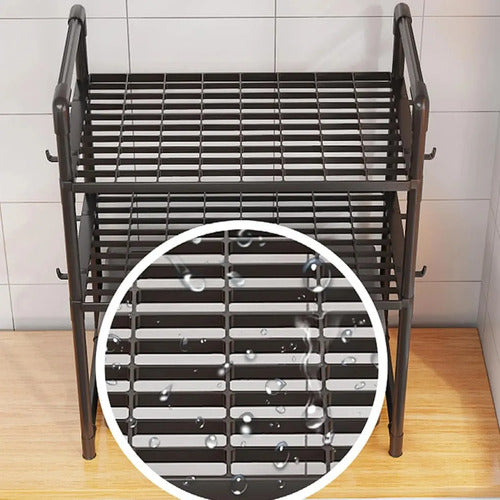 Organizador Rack Microondas Sobre Mesada Estante Cocina Negro