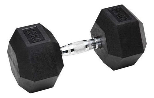 Mancuerna Hexagonal 25 Kg Pesas Ejercicio Dumbbell