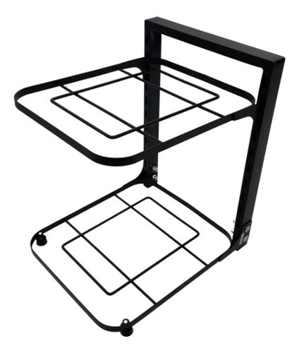 Organizador De Ollas 2 Estantes Metalico Cocina Multiuso Negro