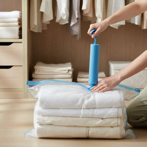 Bolsas Envase Al Vacío Reutilizables Viaje Pack X20 + Bomba