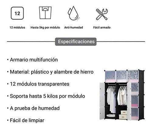 Organizador Armario Portátil Zapatero Puertas Multifuncional