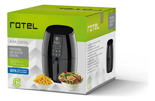 Freidora Sin Aceite 4 Litros Aira Digital Rotel Negro