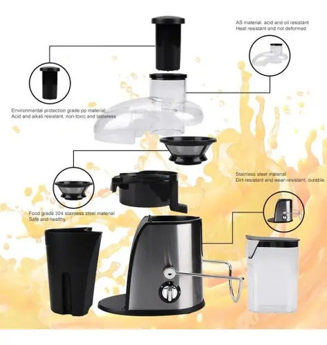 Juguera Extractor De Jugo Natural Acero Inoxidable Negro