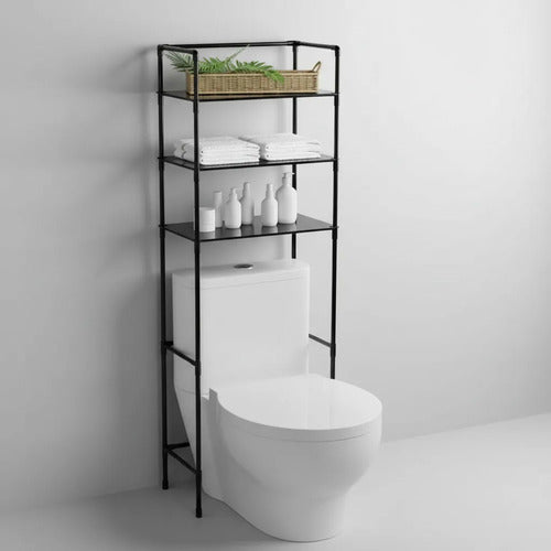Mueble Organizador Water Inodoro De Metal Baño 3 Estantes