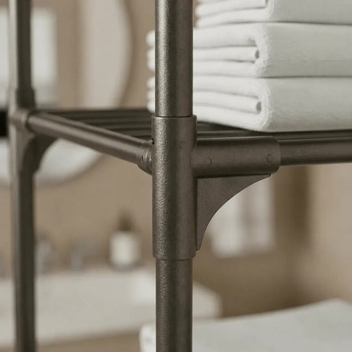 Estante Organizador 6 Niveles Para Baño Y Cocina Resistente Negro