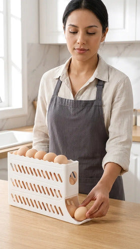 Huevera Organizador Con Dispensador De Huevos 4 Niveles