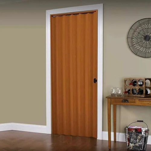 Puerta Plegable Pvc 90x210cm Color Marron 90m Marrón