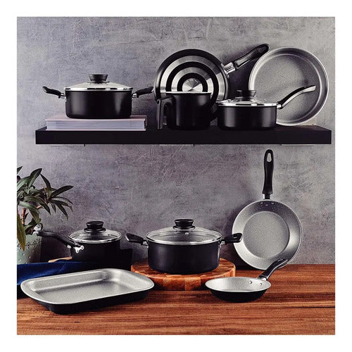 Batería De Cocina 14pz. Linz Negro 28299/007 Negro