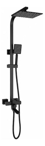 Duchero Barral Exterior Monocomando Baño Moderno Negro