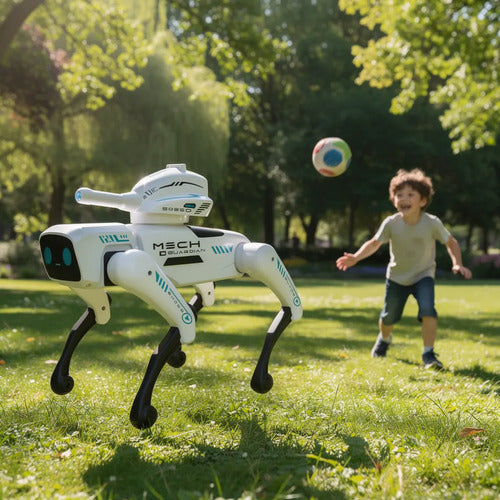 Perro Robot Inteligente Luz Interactivo Control Remoto Niños Perro Blanco