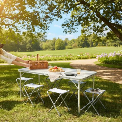 Mesa Plegable Camping Aire Libre 120x60x55cm