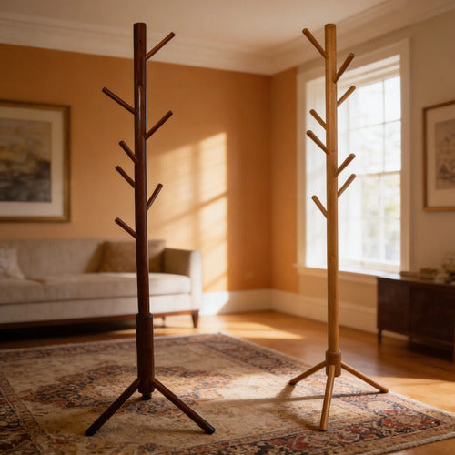 Perchero De Madera Arbol 8 Ganchos Disponible