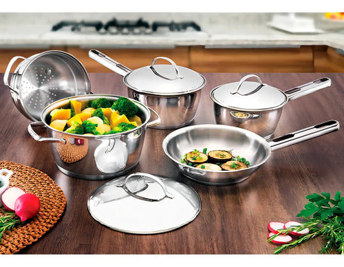 Juego De Batería De Cocina 4 Piezas Allegra Tramontina 65650 Plateado
