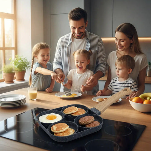 Sarten Antiadherente Desayunos Cocina Huevos Tortillas Gris