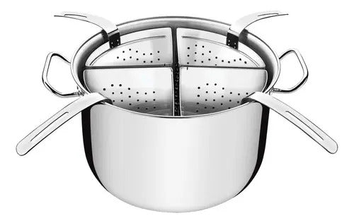 Olla Cozi-pasta Acero Inox. 4 Piezas Profesional Tramontina Gris