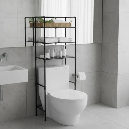 Mueble Organizador Water Inodoro De Metal Baño 3 Estantes