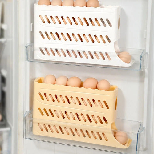 Huevera Organizador Con Dispensador De Huevos 4 Niveles