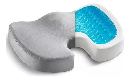 Almohadon Cojin Viscoelastico Lumbar Para Asiento Noobe Blanco/celeste No