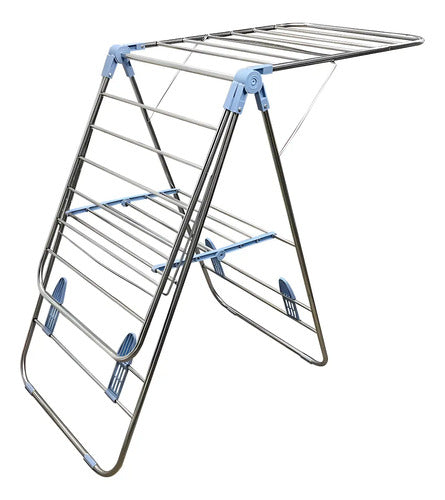 Tendedero Para Ropa De Pie Plegable Tender Acero Inoxidable Color Blanco
