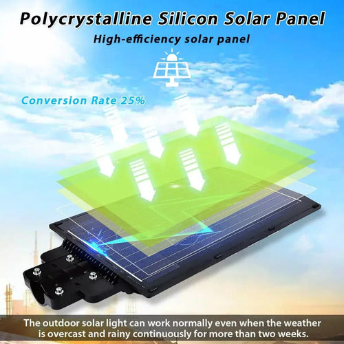 Foco Solar 400 W Exterior Jardín Luz Cálida Led Blanco Cálido