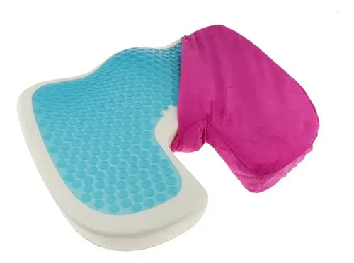 Almohadon Cojin Viscoelastico Lumbar Para Asiento Noobe Blanco/celeste No