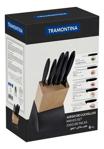Tramontina Juego De Cuchillos 6 Piezas 072 Color Negro