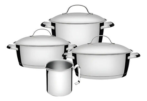 Juego De Batería De Cocina 4 Piezas Allegra Tramontina 65650 Plateado