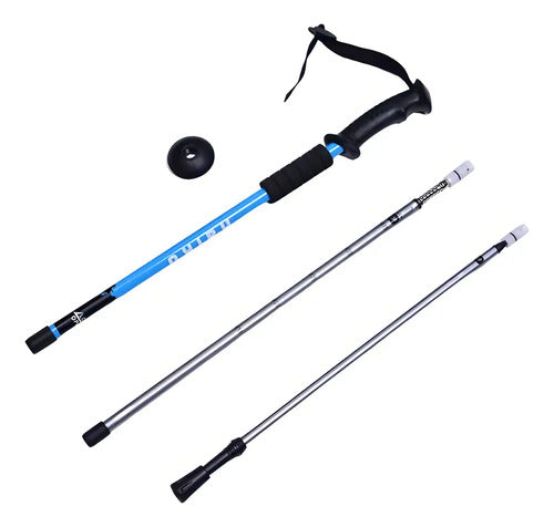 Baston De Tekking Senderismo 135cm Antishock Color Rojo