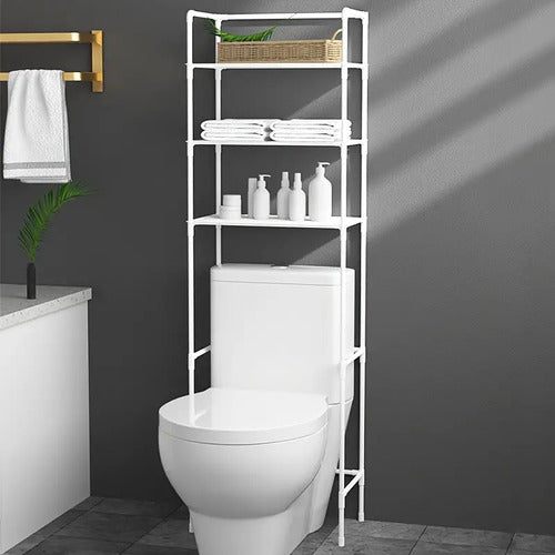 Mueble Organizador Water Inodoro De Metal Baño 3 Estantes