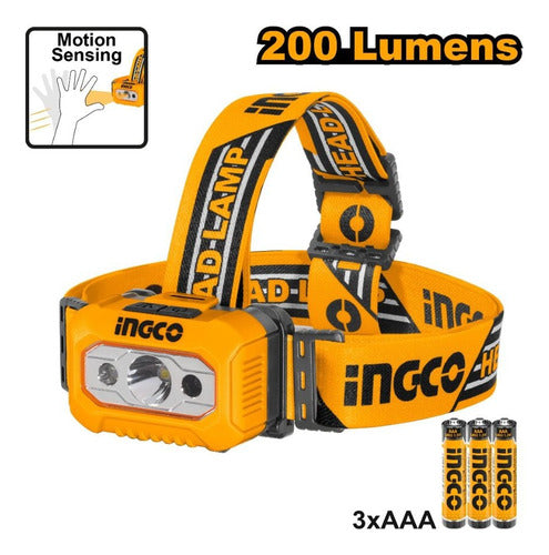 Linterna Minera Led Ingco Hhl013aaa8 A Pilas 200 Lumenes