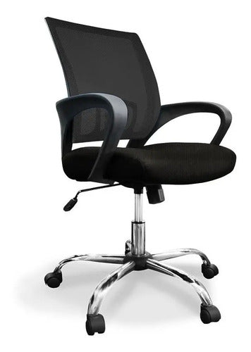 Silla De Oficina Doona X5 Negra Ergonómica Con Respaldo Negro Malla