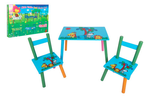 Set De Mesa Con Sillas Infantil Con Diseño Animalitos