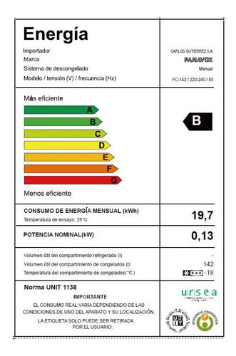 Freezer Fc-142 Panavox Frío Húmedo 140l Garantía Oficial Blanco