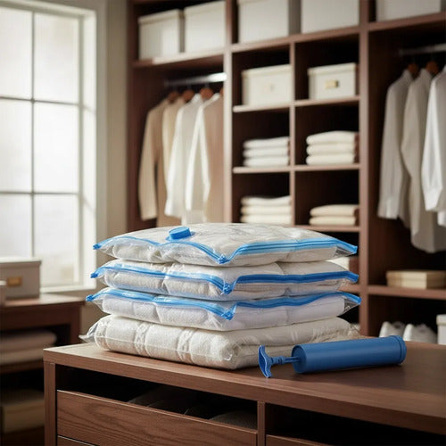 Bolsas Envase Al Vacío Reutilizables Viaje Pack X20 + Bomba