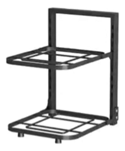 Organizador De Ollas 2 Estantes Metalico Cocina Multiuso Negro