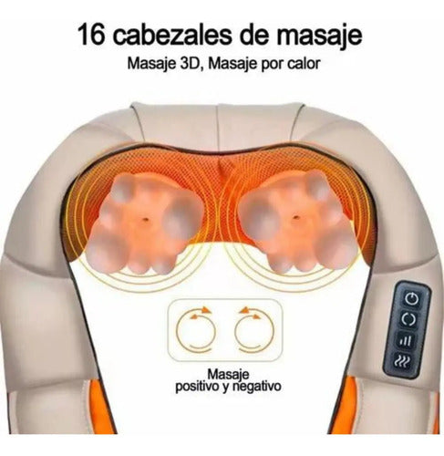 Masajeador Cuello Espalda Hombro Cintura Electrico Con Calor Blanco