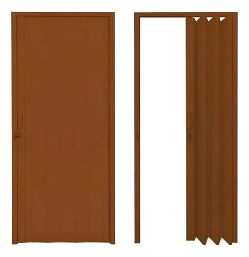 Puerta Plegable Pvc 90x210cm Color Marron 90m Marrón
